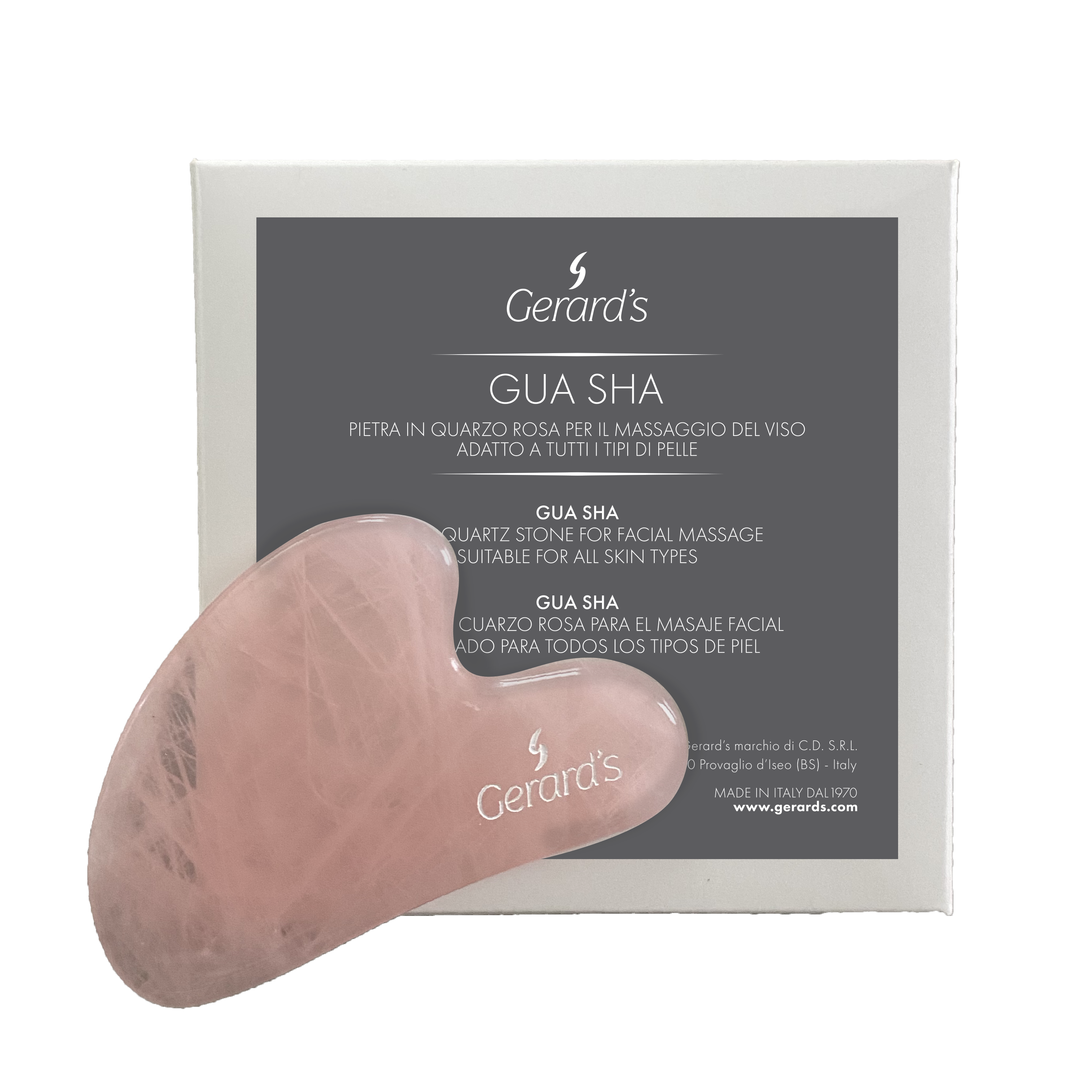 Gerard's kvarcinis akmuo - mentelė veido masažui Gua Sha, 1 vnt