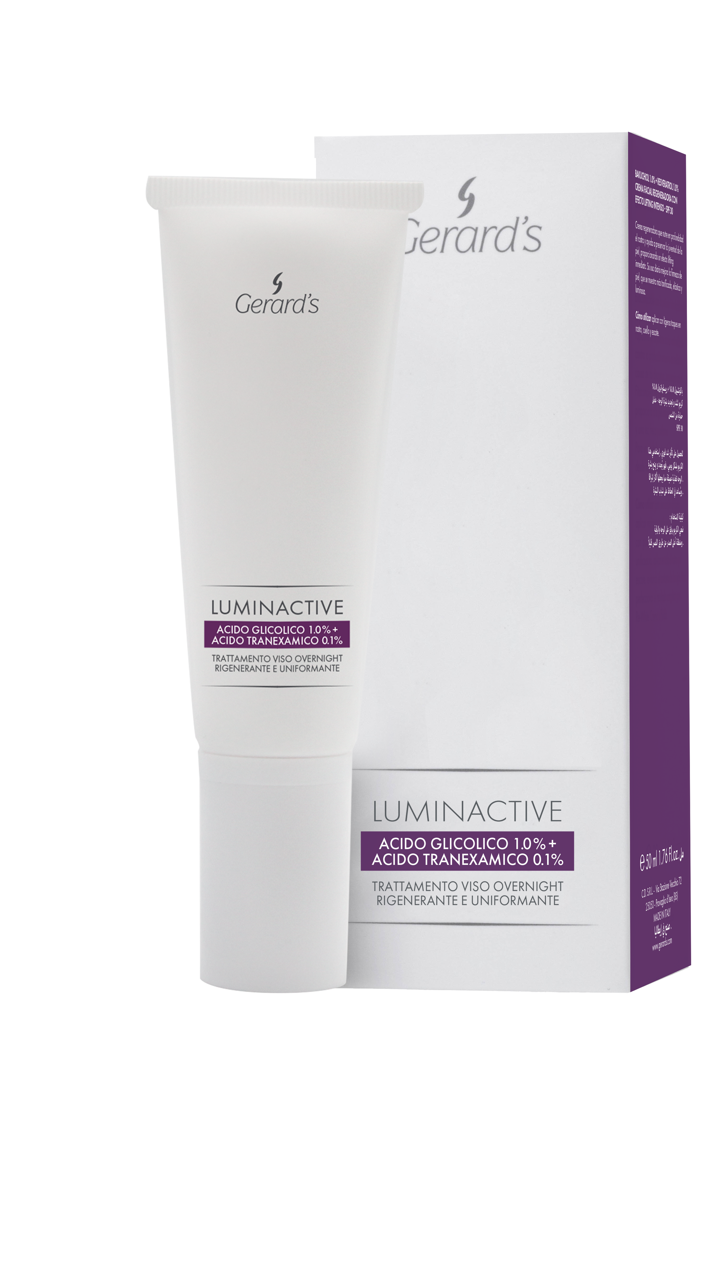 Gerard‘s regeneruojanti ir lyginanti naktinė priemonė Luminactive, 50 ml